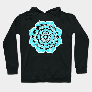 Sky Blue Black and White Mandala Hoodie